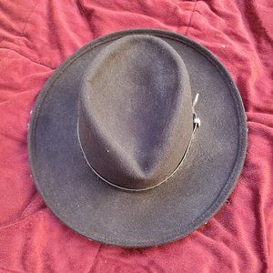 Black Eddy Brothers Cattleman Style Cowboy Hat Concho II with with silver band